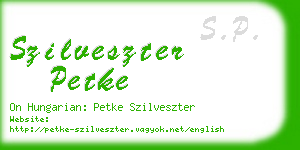 szilveszter petke business card